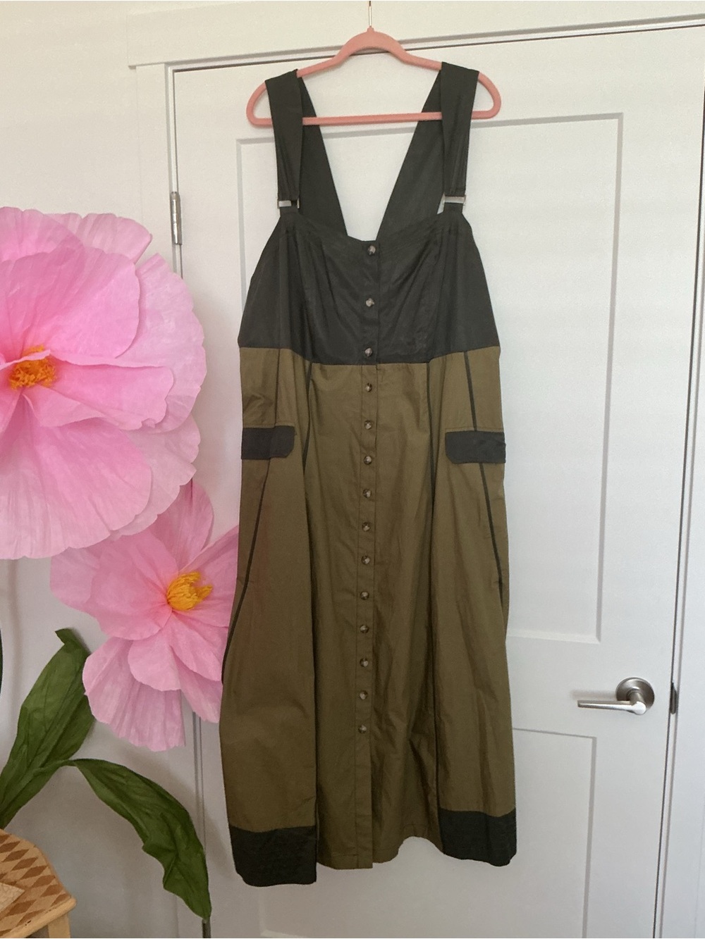 Anthropologie Olive Two-Tone Stylish Dress Plus Size 24 NWT